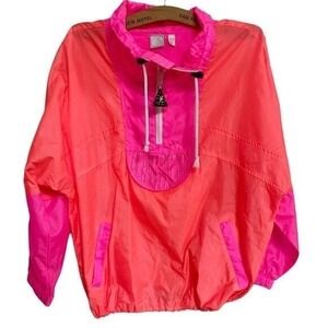 Vintage OP Hot Pink/Orange Windbreaker 3/4 Zip Jacket - Junior's M